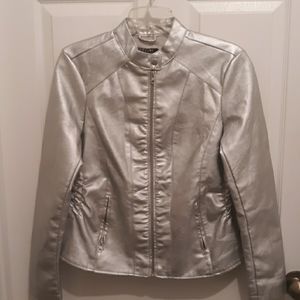 Metallic Silver Baccini Jacket  sz PM NWT